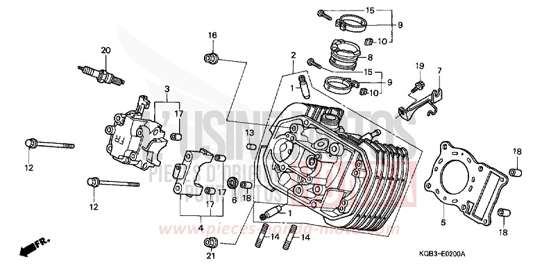 CYLINDER HEAD (FRONT) for Shadow VT125C CANDY GLORY RED-U (R101) from 1999